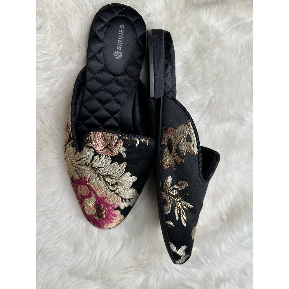 Birdies Size 8 The Phoebe - Floral Jacquard Mules